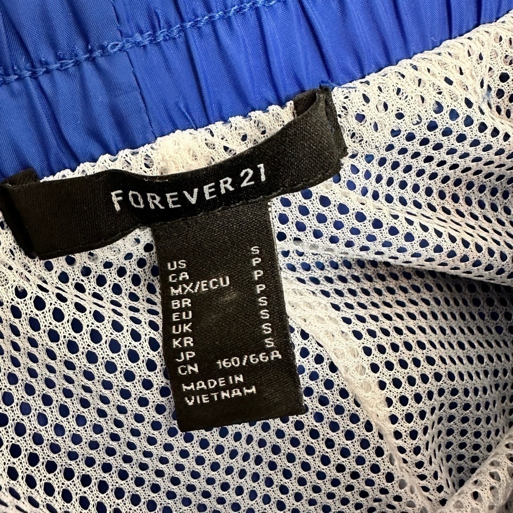 NWT 90’s Retro Windbreaker Wind Pants Women’s Small USA Blue Forever 21 - Picture 6 of 9